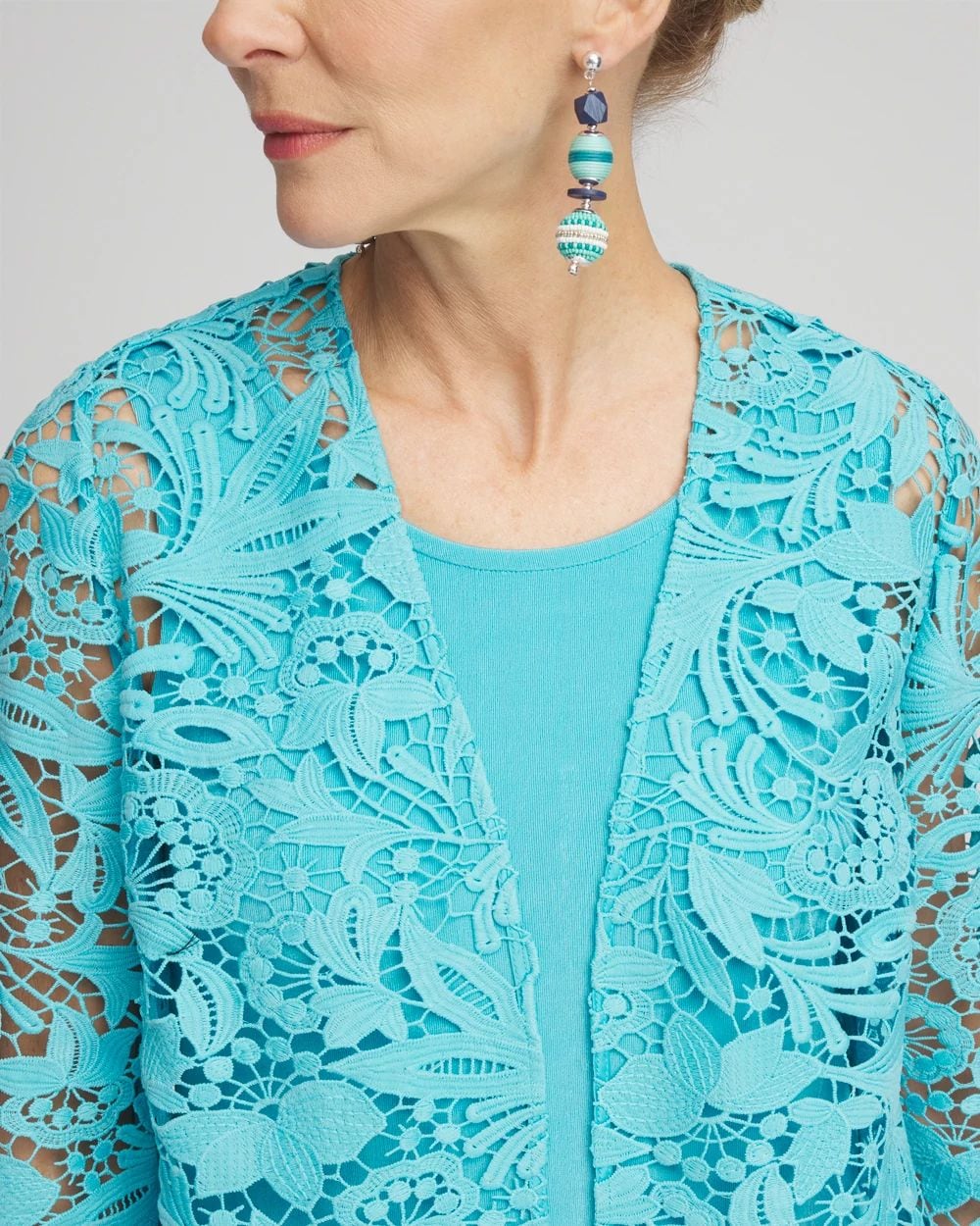 ジャケット・アウター MEDI LACE EMBROIDERY COLLAR JACKET Travelers™ Collection Lace Jacket | Chico's